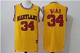 Maryland Terrapins #34 Len Bias Yellow Basketball Stitched NCAA Jersey,baseball caps,new era cap wholesale,wholesale hats